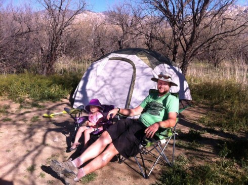 Our first camping trip was done with a car. We'll do our first bike trip this week. 