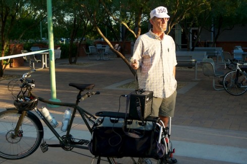 Tom Veljic at a climate change ride he helped organize. 