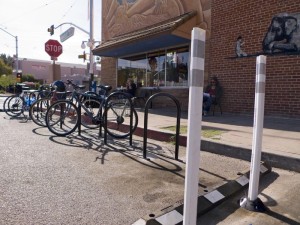 This is the one remaining bike corral installed in the city. 