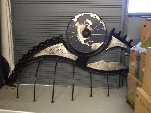 The rack is being stored inside until it can be installed securely.