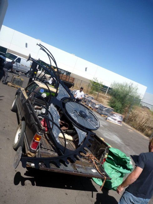 The stolen rack is returned. Photo courtesy of BikeShopHub.com