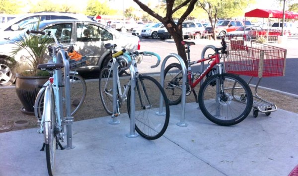 Racks like these will now be provided to businesses free of charge. 