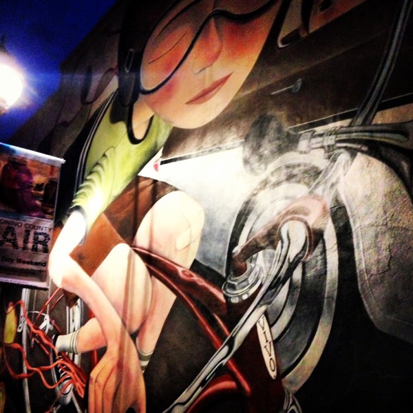 This was a cool mural outside Absolute Bikes in downtown. Check out the timelapse of the mural being painted below. 