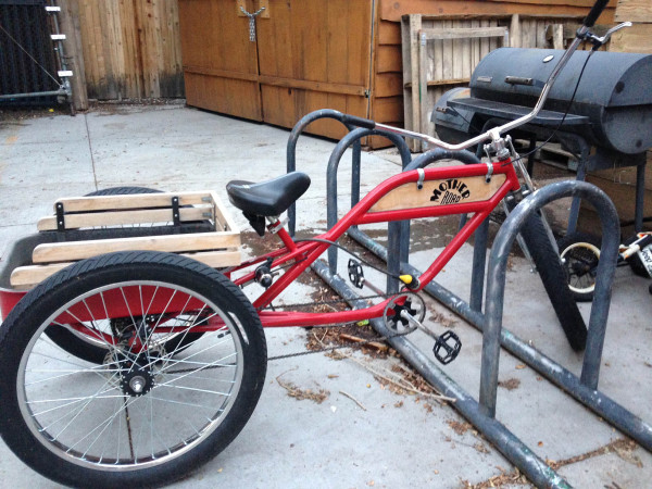 We stopped in to Mother Road brewing and noticed this delivery bike locked up outside. (http://www.motherroadbeer.com/)