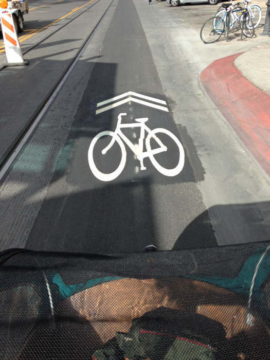 A new sharrow on University Boulevard and Tyndall Avenue. 