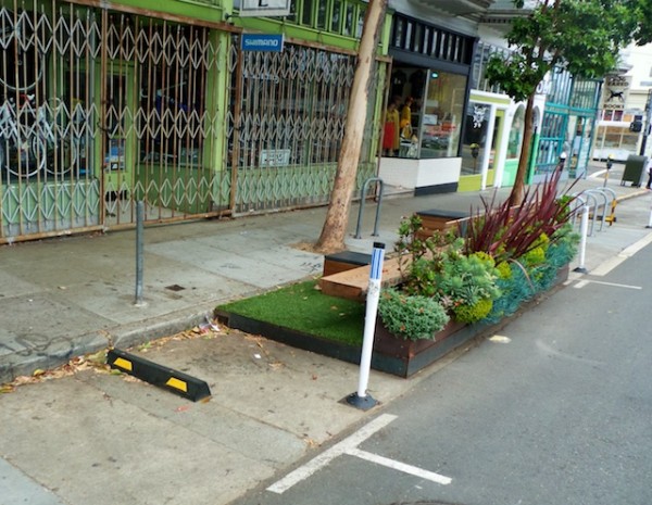 An example of of a small parklet in San Francisco. 