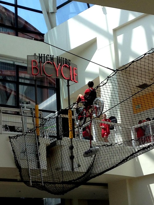 A bicycle attraction at the California Science Center. Unfortunately I was too big to ride it. 