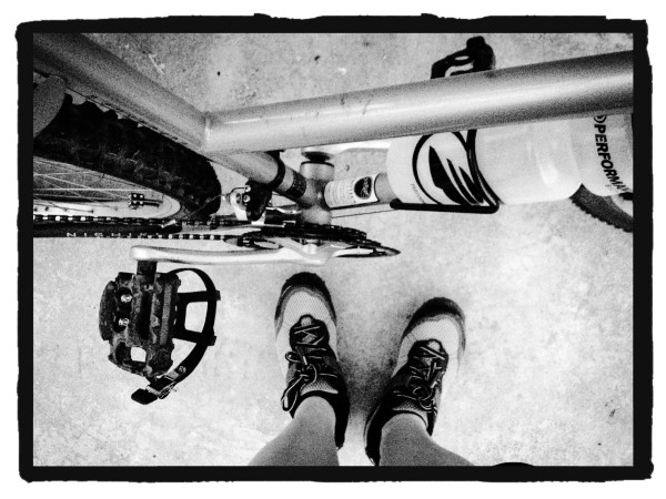 New shoes, old bike. Photo by Sandy Mallon, copyright 2014.