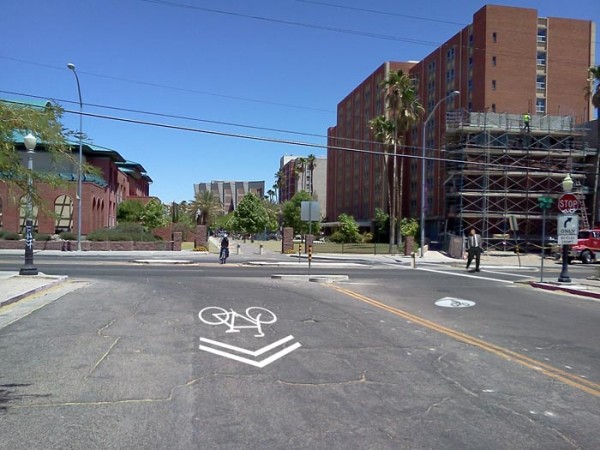 A rendering of the 5th Street and Euclid Avenue intersection without a Toucan signal. 