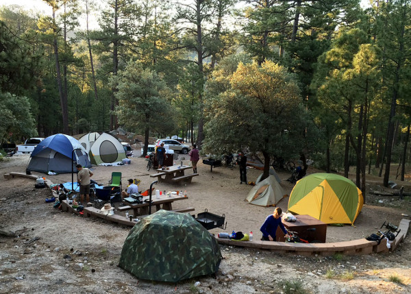 Kids and spouses joined in at the campsite. 