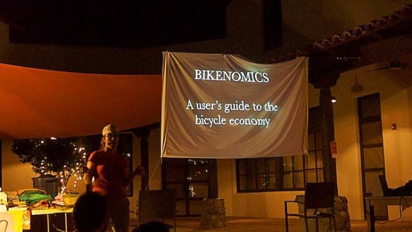 Elly Blue speaks to Tucson cyclists in 2011