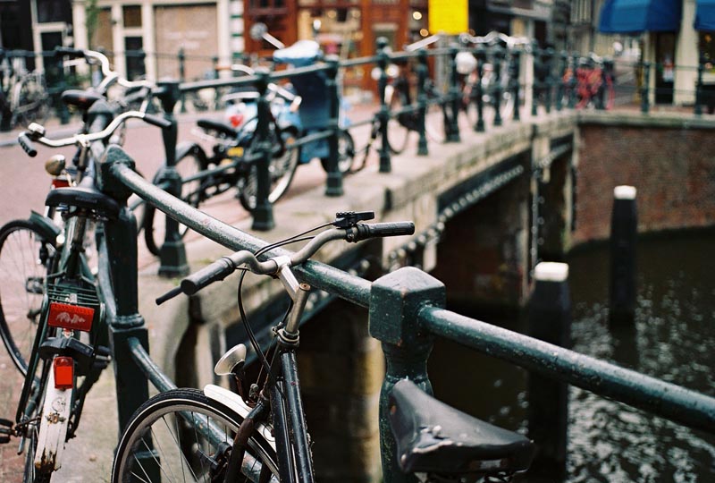 Susan\'s bikes on bridge in Amsterdam